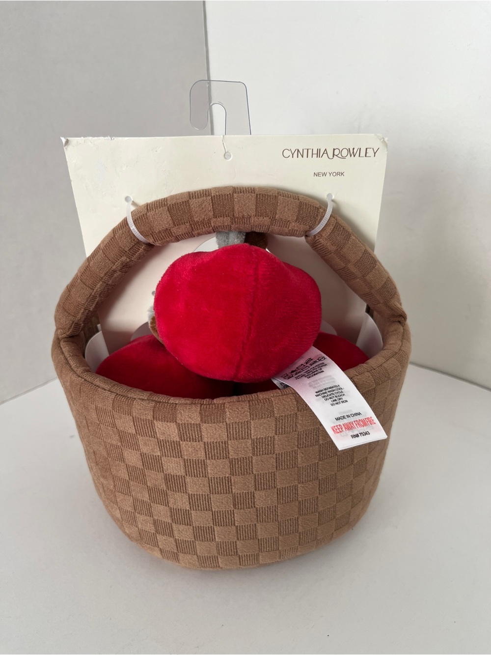 New Cynthia Rowley Plush Fruit Basket – 4-Piece Set